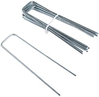 4-Inch Multifunctional Steel Landscape Fabric Pins, Garden Staples and Stakes Pegs, 50-Pack