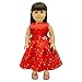 Pink Butterfly Closet Doll Clothes - Beautiful Red Dress with Dots Outfit Fits American Girl Doll and 18 inch Dolls