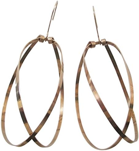 By Boe 14k Gold Filled Flat Wire Curved Loop Earrings