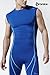 Tesla TM-R15-BLSZ_Medium Men's R Neck Sleeveless Muscle Tank Dry Compression Baselayer R15