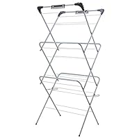 VENETIO CA011 Foldable 3 Tiers, Laundry Racks, Special for Baby Clothes Drying Indoor with 24 Socks Dryers, L23.6W18.1H53.1 in, Steel Sliver (Renewed)