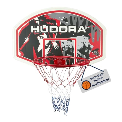 Hudora Basketballkorb Set - Indoor &Amp; Outdoor Basketballkorb Mit Brett - Basketball Korb Inkl. Befestigungsmaterial Zur Wandmontage - Basketballbrett &Amp; Korb Für Erwachsene/Jugendliche &Amp; Kinder