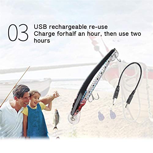 L-meiqun, Leurres Usb Rechargeable Led Bionic Appât Appât Clignotant Appât Appât électrique De Vie Comme Vibrer Pêche…