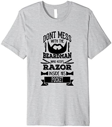 Mens Don't Mess with the Beardman Medium Heather Grey