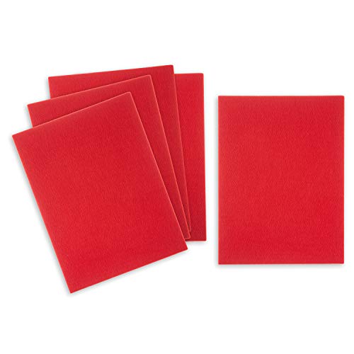 Stiff Felt Sheets for Crafts, 9x12 inches 3mm Thick Red Craft Fabric
