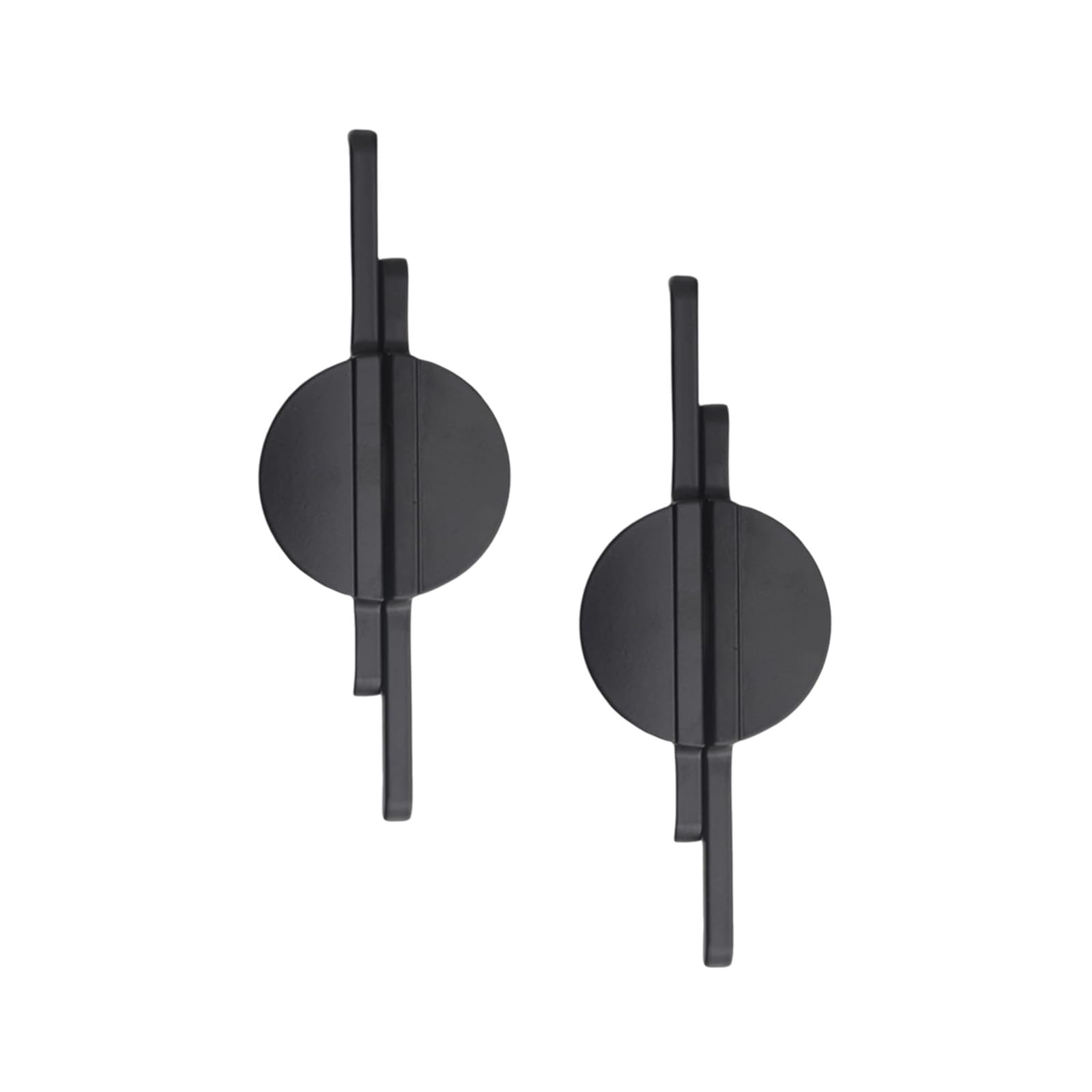 INCREWAY Brushed Black Drawer Pulls 2 Set Half Moon Drawer Pulls, 2.5 inch(64mm) Hole to Hole Semi Circle Cabinet Pull Handles for Kitchen Cabinet Cupboard Dresser