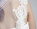 Wedding Bridal Veil with Comb 1 Tier Eyelash Lace Trim Applique Edge Fingertip Length 37