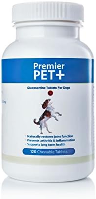 Glucosamine for Dogs with Chondroitin, Green Lipped Mussel, MSM, Hyaluronic Acid & Vitamin C, 120 Chewable Tablets for Arthritis, Joint Pain Relief & Healthy Joint Function