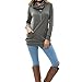 levaca Women Shirts Long Sleeve Shirts For Women Cowl Neck Sweatshirts Tunic Tops for Leggings Grey XXL V02