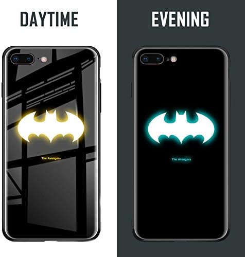 Super Bat Hero Man Luminous Fashion Luxury Tempered Glass Hybrid Case for iPhone X 7 8 6 6s Plus XS iPhone XR iPhone Xs MAX (Style 1, iPhone Xs)