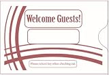 Keycard Envelope / Sleeve " Welcome Guests" 2-3/8" x 3-1/2" 500CT- Item#KCB238B
