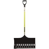 Structron 96858 Snow Pusher, 24" Polycarbonate, 45" Premium Fiberglass Handle, Poly D Grip - Made in USA
