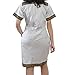 shekiss Women Sexy African Print V-neck Dashiki Bodycon Stretch Club Dress White/green Large