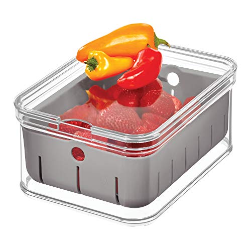 iDesign Recycled Plastic Crisp Produce Storage Containers with Lid and