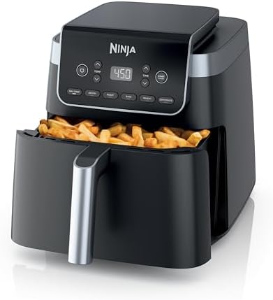 Ninja | Air Fryer | 6.5 QT Pro XL Capacity fits 9lbs of Wings | 6-in-1 Max Crisp, Air Fry, Roast, Bake, Reheat & Dehydrate | Nonstick Basket, Crisper Plate & Recipe Guide | Grey | AF181