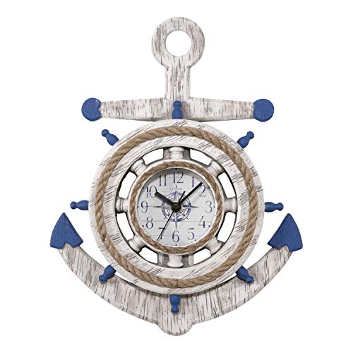 La-Crosse-BBB84008-14-inch-Blue-White-Anchor-Quartz-Wall-Clock-White 412jHPfC93L