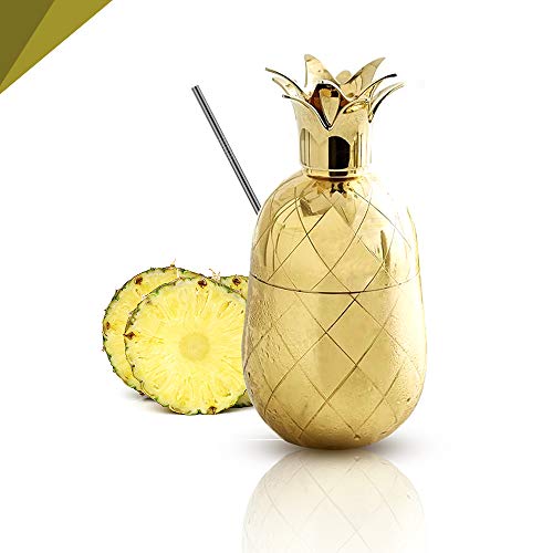 MLMG Cocktail Shaker Cocktail Set Ananas Pineapple Metal Strohhalm Straw Barzubehör Bar Party Mixing Deko Geschenk… – Bild 5