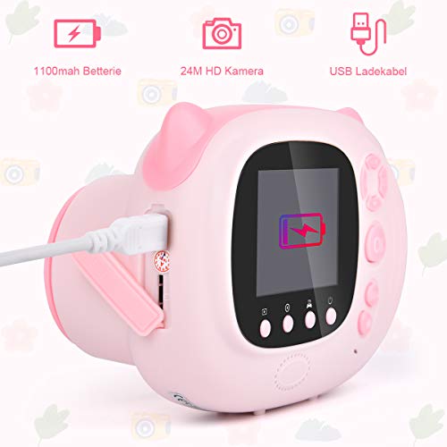 Upgrow Sofortbildkamera Kinder Kamera, Digitalkamera für Kinder, 24 Megapixel HD Kamera mit 2.4" IPS farbig Bildschirm, Sofortdruck Kamera, Mini Camcoder – Bild 7