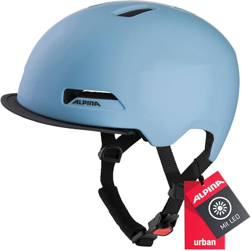 Alpina Brooklyn City-Fahrradhelm, Smoke-Blue matt, 52-57 cm