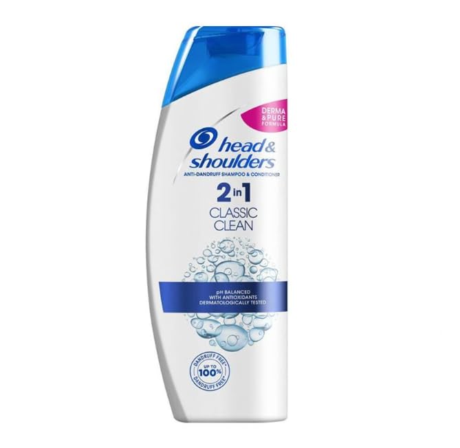 Head & Shoulders Classic Clean 2-in-1 Anti-Dandruff Shampoo, Pack of 6 (6 x 250 ml), Shampoo Against Dandruff, Dry Scalp, Shampoo Men, Scalp Care, Dandruff- Hair, Conditioner