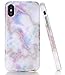 BAISRKE Shiny Rose Gold Marble Design Clear Bumper Matte TPU Soft Rubber Silicone Cover Phone Case Compatible with iPhone X iPhone Xs 5.8 inch - Colourful