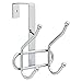Greenco Steel Over the Door Double Hook, 2 Hooks - Chrome Finish