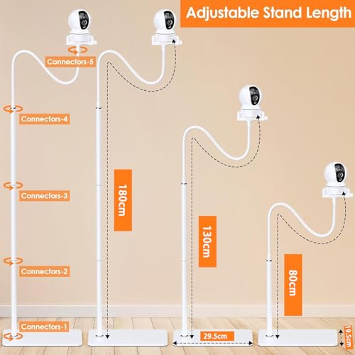 Dsocool 180cm Baby Monitor Floor Stand Holder Compatible with Infant Optics, Hello Baby, Nanit Floor Stand, Motorola, Vava, Baby Monitor Mount for 1/4'' Screw, Adjustable & Universal Mount