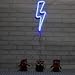Neon Night Light Blue Lightning Bolt Battery and USB Powered Wall Art LED Decorative Lights for Living Room Man' Cave Games' room Party Decoration(NELNBB)