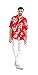 Hawaii Hangover Men's Hawaiian Shirt Aloha Shirt M Hibiscus Red