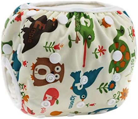Baby Swim Diapers Toddler Boys Girls Cartoon Print Swimwear Reuseable Adjustable for Swimming Lesson
