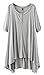 Urban CoCo Women's Half Sleeve High Low Loose Casual T-shirt Top Tee Dress (Grey, Medium)