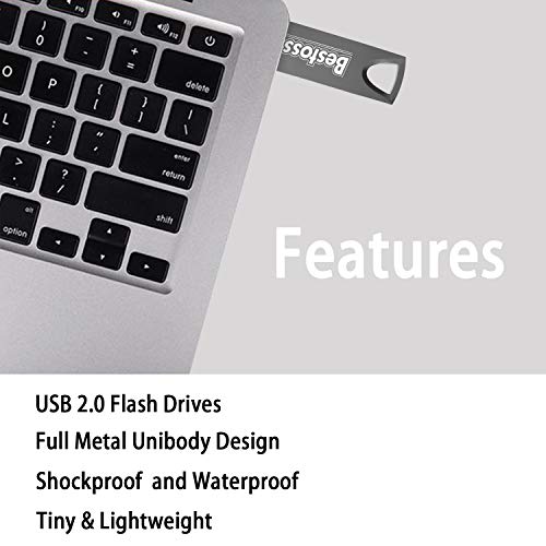 BESTOSS 16 GB USB Flash Drive 16GB USB 2.0 Thumb Drive Waterproof Metal USB Memory Stick for Data Storage 10 Pack - Thumbnail 5