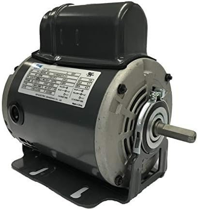 GW 1/4 HP Belt Drive Fan Motor, 115V, 48 Frame, Split Phase Start Capacitor Run Electric Motor, 1725RPM, SF 1.35, SFA 4.5A, ODP Enclosure, Resilient Base, Auto Overload Protector - -