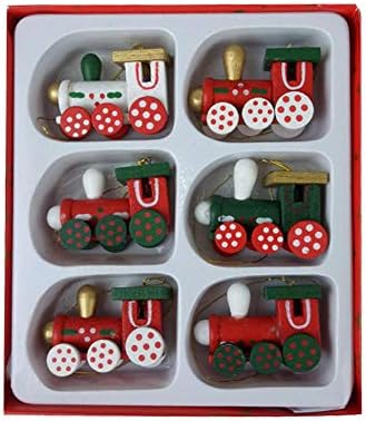 liuxi Set of 48 Small train,Mini Wooden Christmas Tree Ornaments Elf Tree Hanging Decoration,Wood Crafts Christmas Decoration, Christmas Tree Ornaments current biological great