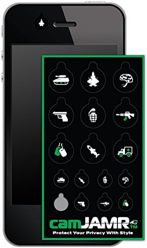 Webcam Cover (Includes 17 Black Web Camera Lens Covers! Removable & Reusable) - camJAMR Army Pack