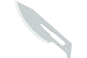 DEXSUR Scalpel Blades Sterile High Carbon Steel Dermablade, # 24 Surgical Blades for Dermaplaning, Individually Wrapped Box of 100 Pcs + # 4 Scalpel Handle