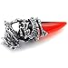 Men's Stainless Steel Pendant Necklace Crystal Silver Red Dragon Wolf Tooth Tribal -With 23 Inch Chain