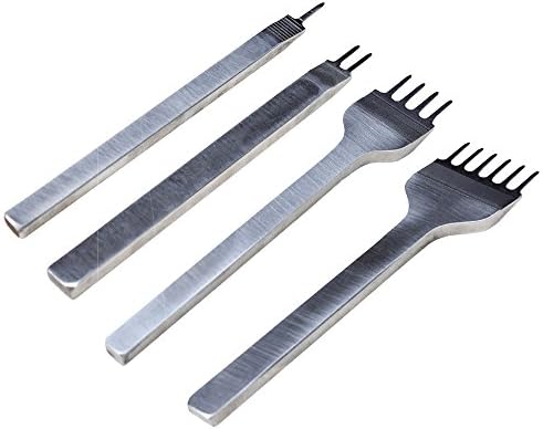 Breynet Leather 6mm Lacing Stitching Chisel Set Diamond Hole Punch Tool 1+2+4+6 Prong Leathercraft Hand Working Tools