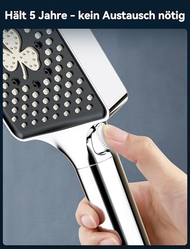 Magichome Shower Head, High Pressure Hand Shower with 6 Jet Types, Large Water-Saving Shower Head, Rain Shower, Chrome