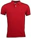 Polo Ralph Lauren Mens Custom Fit Mesh Polo Shirt - L - Red (Navy logo)