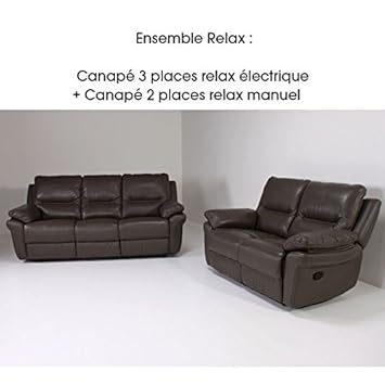 Bibi 2 3 Seater Relax Sofa 2 Relax Thick Grey Taupe Leather