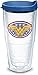Tervis DC Comics Wonder Woman Emblem Made in USA Double Walled Insulated Tumbler Travel Cup Keeps Drinks Cold & Hot, 24oz, Blue Lid
