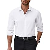 Alimens & Gentle Mens Dress Shirts Stretch Solid Wrinkle Free Button Down Shirt Casual Business Wedding Button Up Shirt