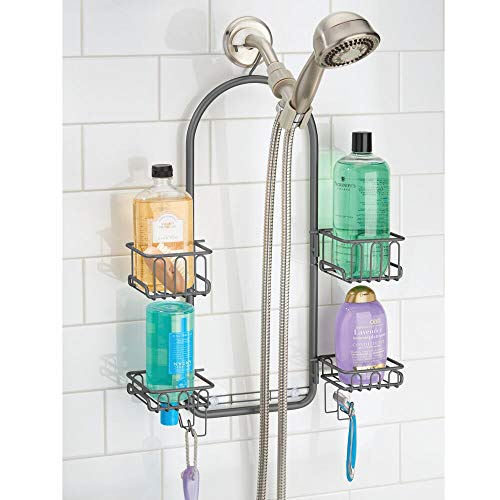 mDesign Modern Metal Hanging Bath and Shower Caddy Organizer for Hand