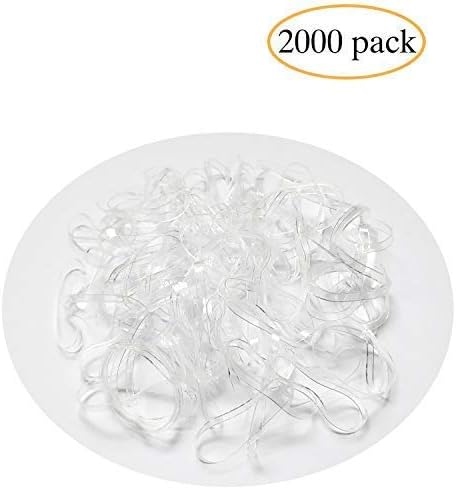 Whiter Elastic Bands Hair Rubber Bands Hair Ties for Baby Girls,Women,2000 Pack 0.8 in Diameter