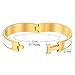 Buckle Bangle Bracelet 12MM Color Gold/White