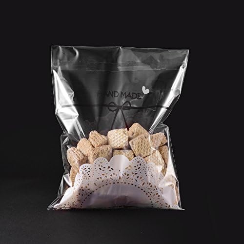 TtoyouU 100pcs Clear Resealable Cellophane Bags [Double Thickness,More Stronger],Cello Treat Bags for Candy Cookie Bakery 6x8 inch,2.8mil