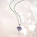 Amazon Essentials Sterling Silver Genuine African Amethyst and White Topaz Wrapped Heart Pendant Necklace, 18