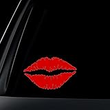 Kiss Mark Lip Car Decal / Sticker -RED