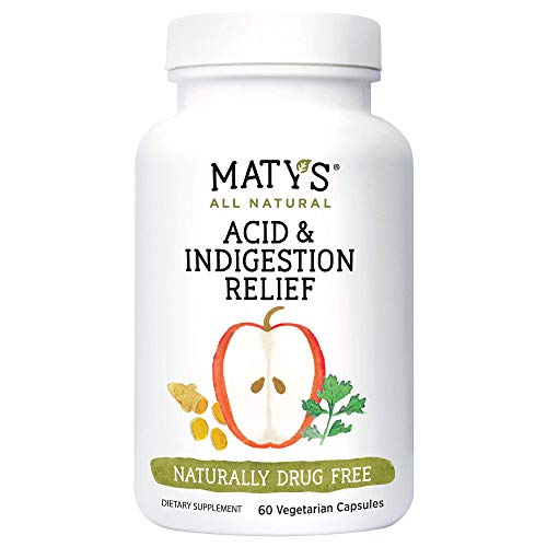 Maty’s Acid & Indigestion Relief Capsules Safe & Effective, All Natural Heartburn Antacid